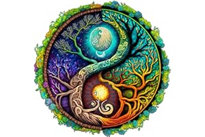 Puzzles en Bois, KAAYEE Yin Yang Puzzle, Puzzle Bois Adulte, Wooden Puzzle Impossible, Puzzle Bois avec Boîte-Cadeau en Bois (Yinyang-A, M)