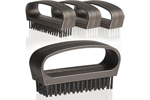 ‎HAUSFELDER Hausfelder Handbürste mit Griff - Nagelbürste hart - Fingernagelbürste Handwaschbürste 4er Set (Schwarz und Weiß (harte und weiche Borsten), 4er Set)
