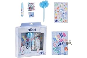 CERDÁ LIFE'S LITTLE MOMENTS Journal Set Stitch - Set de papeterie avec journal secret, Fuzzy Pen, stickers et accessoires pour enfants créatifs fans de Lilo & Stitch qui veulent écrire et décorer à leur style