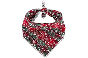 Lionheart glory Hundehalstuch 1 Päckchen waschbar weiche Baumwolle Weihnachten Lätzchen Schal, einstellbar Kerchief Quadratische Hund Halstücher für kleine Hunde Grün Halstücher
