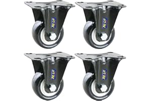 Pro-Lift-Werkzeuge 4 Stück Bockrollen je 45 kg Durchmeseer 50 mm Gummirollenbelag Möbelrollen Transportrollen 4x starr Rollen