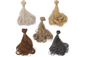 GLOBLELAND 5Pcs 5 Colors Doll Curly Wigs 100cm/40inch Doll Hair Extension Doll Making Arts Supplies DIY Doll Hair Crafts Long Nature Mohair Doll Wigs Hair Wigs Doll Accessories