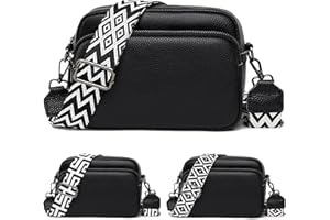 JiJia LeCo Sac bandoulière pour femme - Large sangle - Petit sac banane élégant avec 3 bretelles