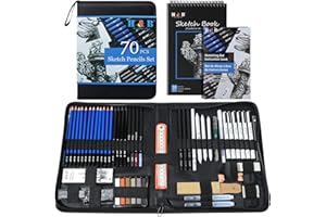H & B 70 Pack Sketching Pencil Set with Sketchbook, Professional Sketch Pencils for Drawing, Art Supplies for Adults, Artists, Beginners
