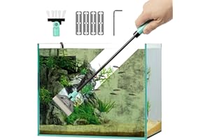 boxtech Racloir Anti-Algues,Outil de Nettoyage d'aquarium Kit - 5 Lames Acier + Brosse, Manche 50cm pour Aquariums Verre