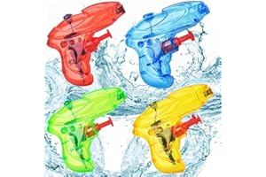 TOULIFLY Wasserpistole Klein,Wasserspritzpistolen,Spritzpistole,4 Stück Wasserpistole Spielzeug Set,Spritzpistole Wasser,Water Blaster Spielzeug,Mini Wasserpistolen,Sommer Spielzeug Garten Pool für Kinder