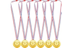 VIEVRE Medale na urodziny dziecka, złoty medal, medal dla dzieci na prezent dla gości (6 sztuk)