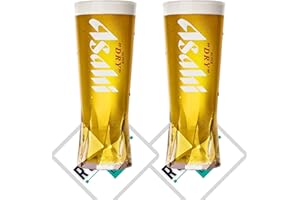 ROXLEYLTD Roxley Lot de 2 verres à bière Asahi Lager 56 cl avec 2 sous-verres de marque