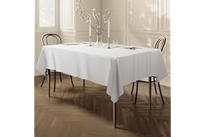Home Direct Extra Large Rectangular Fabric Tablecloth Table Cover 150x250cm 59"x98" White