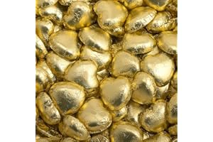 Italian Options Milk Chocolate Foiled Hearts, 30 Chocolates, Gold Foil