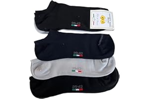 Lucchetti Socks Milano 6 Paia Calzini Fantasmini in Puro Cotone Filo di Scozia alla Caviglia Made in Italy