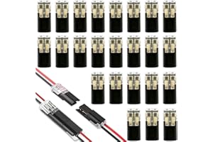 CTRICALVER bornier Connecteur de câblage à 2 broches Installation simple et rapide Connexion de dérivation LED à ligne fine D2-transparent 24 pièces