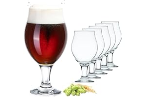 PLATINUX Tulipani di Birra Bicchieri di Birra Set 6 Pezzi 500ml (max. 560ml) Tazze di Birra Vetro Birra Girevole