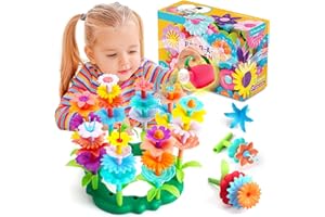 FunzBo Flower Garden Building STEM Toys - Gardening Pretend Gift for Girls Kids Toys - Educational Activity for Preschool Children Age 3 4 5 6 7 Year Old, Gifts for Kids Girls