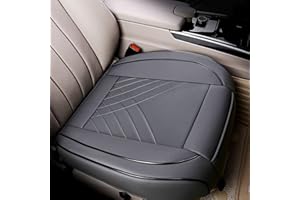 kingphenix Premium-PU-Autositzbezug, Vordersitzschutz, funktioniert mit 95% Aller Fahrzeuge, gepolstert, rutschfest, vollständige Umwicklungskante, Maße: 53,3 x 51,8 cm, 1 Stück (grau)