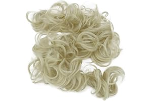 CAISHA XXL Posticcio Capelli Elastici Acconciature Da Sposa Voluminoso Riccio Chignon Biondo Platino HW8