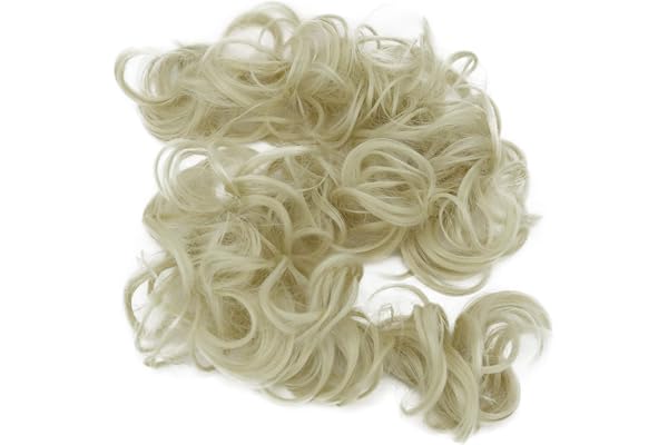 CAISHA XXL Postiche Choucho Avoir Les Cheveux Relevés Volumineux Bouclé Chignon Blonde Platine HW8
