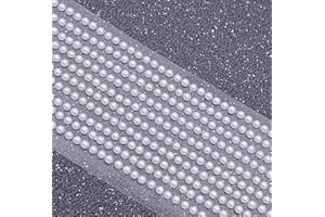 Syntego 500 x Perles Auto-Adhésives 3mm Mini Perles Rondes à Fond Plat Bandes de Garniture (Blanc)