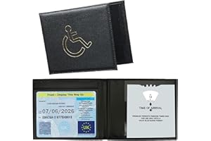 Ketayle Disabled Badge Holder Wallet | PU Soft Leather Badge & Timer Parking Permit Cover, Blue Badge Holder Wallet for Car, Disability Parking Badge Cover Holder
