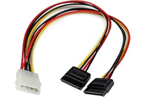 StarTech.com 12in LP4 to 2x SATA Power Y Cable Adapter - Molex to to Dual SATA Power Adapter Splitter (PYO2LP4SATA)