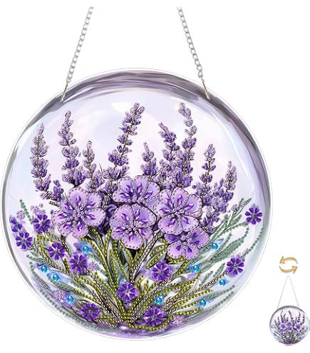 Reofrey Hanging Diamond Painting con Doppio Lato Rhineston Zucca Halloween, 20x20cm Cristallo Suncatcher Pittura Diamante Acchiappasole Con Catena, Decorazione Appendere Per Finestra Giardino Regalo