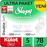 Sleepy Natural Double Soft Ultra Paket K&uuml;lot Bez 5 Numara Junior 78 Adet