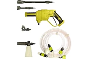 Baricus Druckreiniger - 24 Bar - Akku-Sprühsystem - Einsatz mit oder ohne festen Wasseranschluss möglich - inkl. Seifenbehälter & weiterem Zubehör - B-Ware (Ohne Akku & Ladegerät)