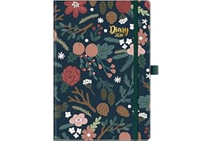 KAMAKING 2026 Diary - A5 Diary 2026 Week to View from January to December 2026, for Work or Study, Notes&Mission Board, 'Pinecone' Hardcover, Elastic Closure (A5 Size)