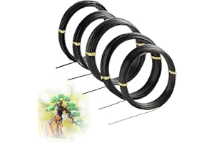 DZDSBB Craft Wire for Bonsai Aluminium Wire, Bonsai Wire, Flexible Iron Wire, Creative Bonsai Kit, 5 Sizes, Anodised Aluminium Bonsai Wire - 1.0mm, 1.5mm, 2.0mm, 2.5mm, 3.0mm (50 Metres) (Black)