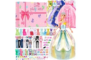Sekepingo 81 Piezas de Accesorios para Ropa de Muñeca Incluye Vestidos de Fiesta, Trajes de Baño, Minivestidos, Pijamas y Zapatillas para Muñecas de 11.5"
