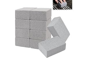 GZGRYTRC 10 Pcs Grill Cleaner, BBQ Cleaning Kit with Pumice Stone for Cleaning, Remove Grease and Stains from BBQ Grill Rack, Oven, and Griddle, Set of 10 Durable Bricks (10 x 6 x 2 cm).