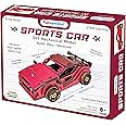 FUNVENTION Sports Car - DIY Functional Mechanical Model 3D Puzzle STEM Lerning Kit Collectible Cars Building Kit with Working Wheels & Shocks