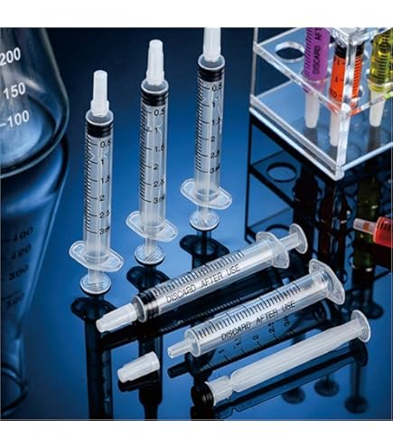 12 siringhe da 10 ml, siringa con ago con ceppi 14ga 17ga 20ga, siringhe in plastica con tappo, siringa liquida per laboratorio scientifico, misurazione del liquido e erogazione alimentazione degli