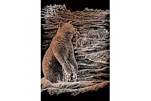 DIAMANTE CRAFTS Engraving Art Scraper Foil Kit - A4 - Copper - COPF21 - Grizzly Bears