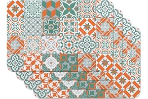 Venilia 59117 Rewind Brick - Juego de manteles Individuales para Comedor (4 Unidades, Polipropileno, 45 x 30 cm, 4 Unidades), Multicolor