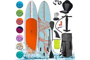‎BRAST BRAST® SUP Board Shark | Aufblasbares Stand up Paddle Set | 300-320cm viele Modelle | 5 Jahre Garantie | inkl. Sonderzubehör | 2in1 Paddel Kajak-Sitz Action-Cam-Halterung Fußschlaufe Pumpe Rucksack