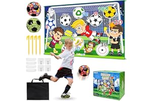 Dr.Rapeti 60 x 40 inch Set de Jeu de Football pour Enfants, Ensemble de Jeu de Ballon de Football pour Enfants, Jouet de Football pour Jardin Indoor Outdoor, Ensemble de Jouets de Football