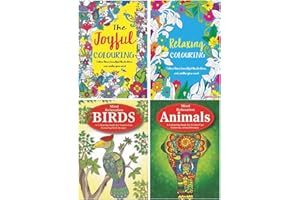 BARGAIN GATEWAY Colour Therapy Relaxing Anti-Stress Adult Colouring Books - Set of 4