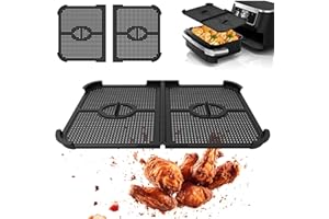HZUISST Grille Anti Projection pour Air Fryer Ninja AF500EU 10.4L, 2 pièces Silicone Protections Anti Eclaboussure Accessoires pour Ninja Foodi, Prévient Eclaboussures Graisse (B)
