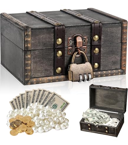 Vintage Schatztruhe Aus Holz - Mit Zahlenschloss Für Schmuck & Kleinkram