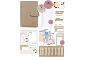 ‎BEGINNERBUDGET BeginnerBudget® Budget Planner Deutsch - Starterset mit Sparchallenge Budgetplaner - Sparen mit Umschlagmethode + Anleitung - Ringbuch A6 - Binder A6 Litchi-Style (Beige)