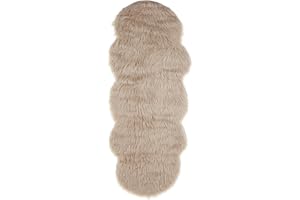 BELIANI Sztuczna skóra owcza glamour piaskowy beż futro akrylowe 180x60 cm Mamungari