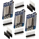 AZDelivery 3 x D1 Mini NodeMCU WiFi Board ESP8266-12F CH340G WLAN ESP8266 Micro USB Lua Module 3.3V 500mA compatible with Ard