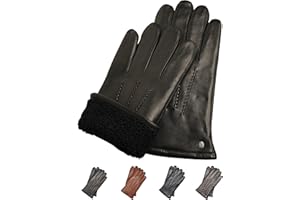 AKAROA ESTD 2019 Lederhandschuhe Herren DAN, Touchscreen Funktion, italienisches Leder, Futter aus original Neuseeland Lammfell, 5 Größen S - XL