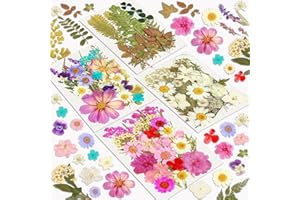 Dried Flowers, Resiners 100Pcs Pressed Flowers for Resin Soap Candle Scrapbook Supplies Card, Real Natural Dried Flowers Dry Leaves Kit for DIY Papper Crafts Making Jewelry Decor