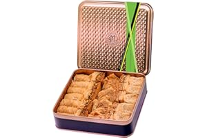 Chateau de Mediterranean Vegan Baklava Selection - 500 g | Contains Approx 27 Pieces | Delicious Filo Pastry & Assorted Nut Filling | Traditional Recipe | Beautiful Presentation Box | Great to Share