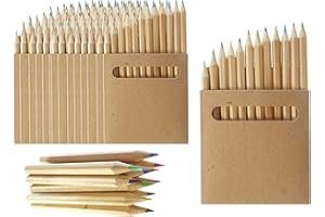 Partituki 10 Sets di Matite Colorate per Bambini Ciascuno con 12 Matite Colorate Mini Crayon. Ideale per Bomboniere, Scolastiche e Regalini Fine Festa Compleanno