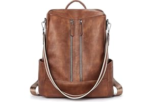 Bostanten Sac à Dos Femme en Cuir Sac à Bandoulière 2 en 1 Sacs Portés Dos Elegant Marron Vintage