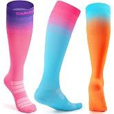 CAMBIVO Compression Socks Women Men 3 Pairs, Compression Socks 15-20 mmHg, Breathable Long Socks, Compression Socks for Sport