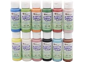 Creative Hobbies Mayco Stroke and Coat Glaze for Ceramics Kit 1 | 12 Assorted 2 oz Jars with How to Paint Pottery Book